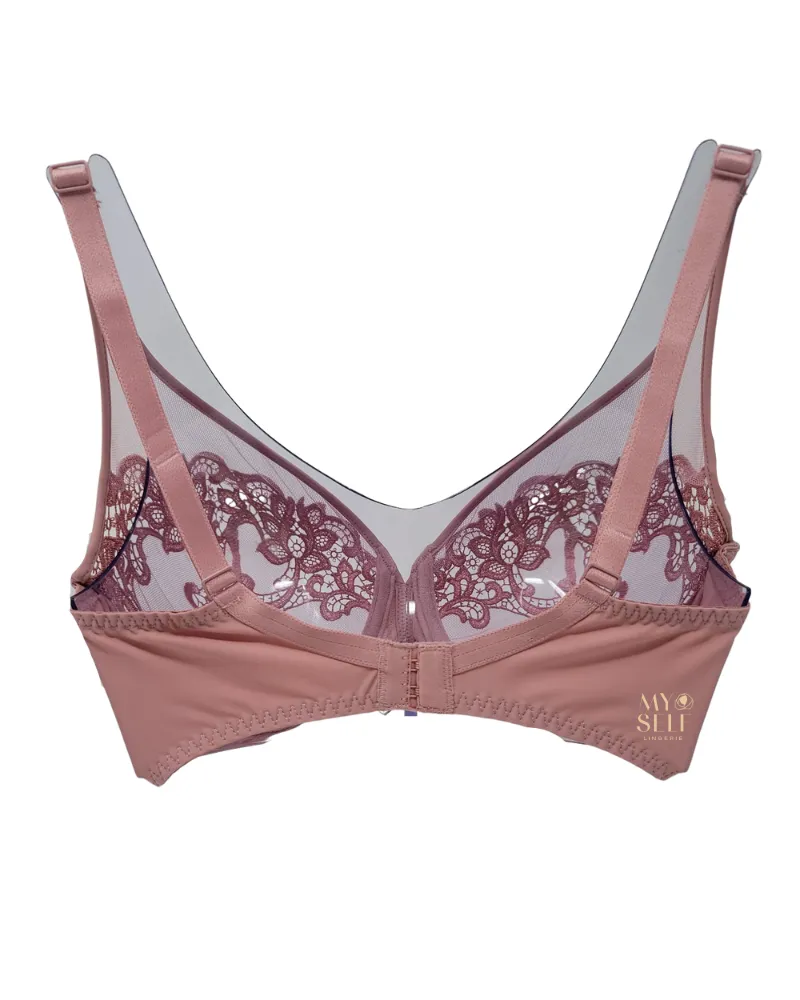 15C319 Plum Saga Sheer Plunge Underwire Bra