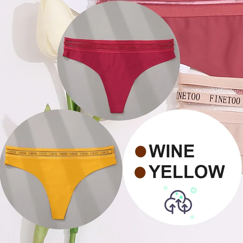 2 Pack Seamless G-string Soft Panties 7 Colors Patchwork Underwear Thongs Lingerie Briefs