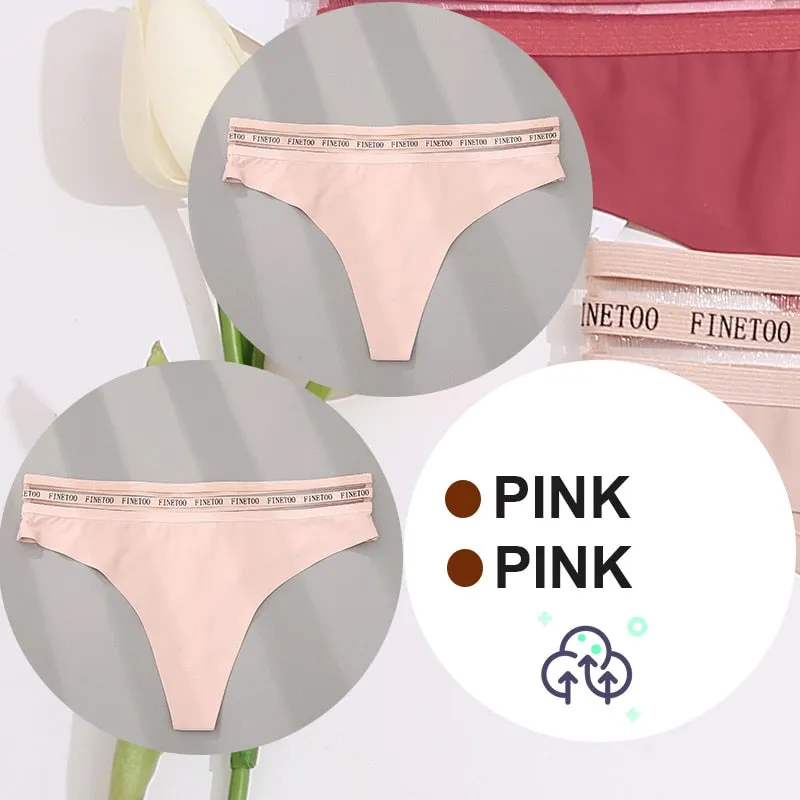 2 Pack Seamless G-string Soft Panties 7 Colors Patchwork Underwear Thongs Lingerie Briefs