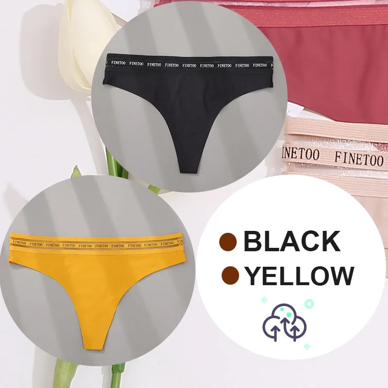 2 Pack Seamless G-string Soft Panties 7 Colors Patchwork Underwear Thongs Lingerie Briefs