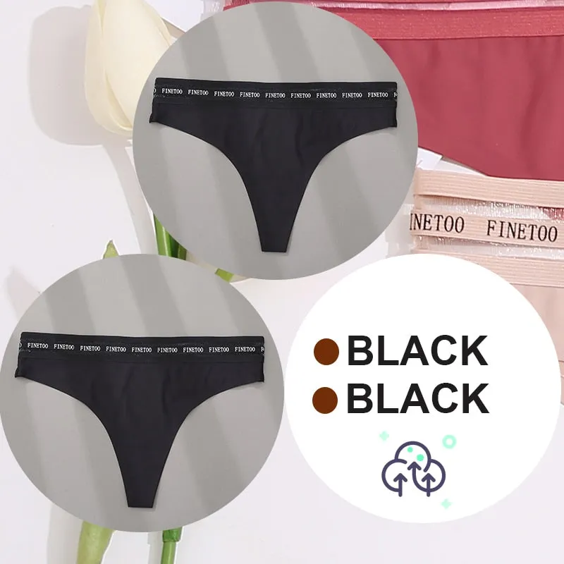 2 Pack Seamless G-string Soft Panties 7 Colors Patchwork Underwear Thongs Lingerie Briefs