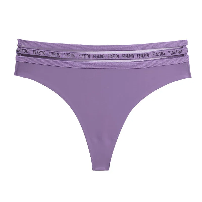 2 Pack Seamless G-string Soft Panties 7 Colors Patchwork Underwear Thongs Lingerie Briefs