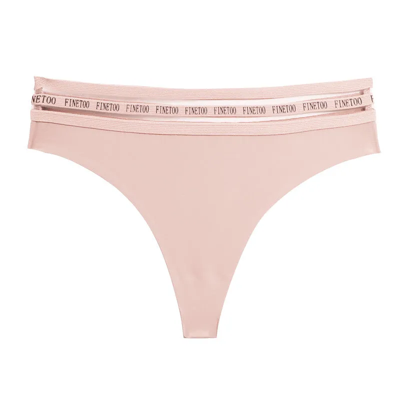 2 Pack Seamless G-string Soft Panties 7 Colors Patchwork Underwear Thongs Lingerie Briefs
