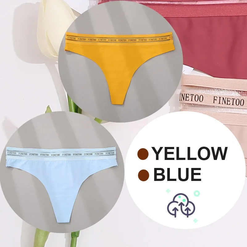 2 Pack Seamless G-string Soft Panties 7 Colors Patchwork Underwear Thongs Lingerie Briefs