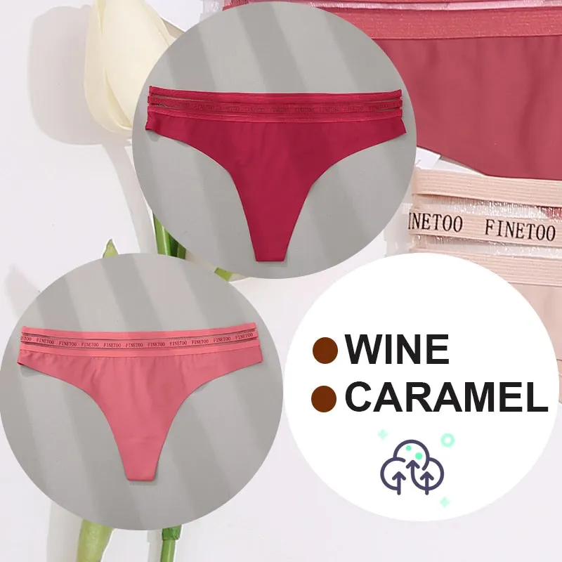 2 Pack Seamless G-string Soft Panties 7 Colors Patchwork Underwear Thongs Lingerie Briefs