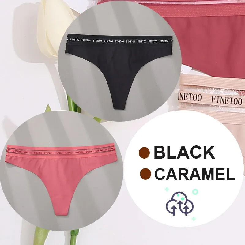 2 Pack Seamless G-string Soft Panties 7 Colors Patchwork Underwear Thongs Lingerie Briefs
