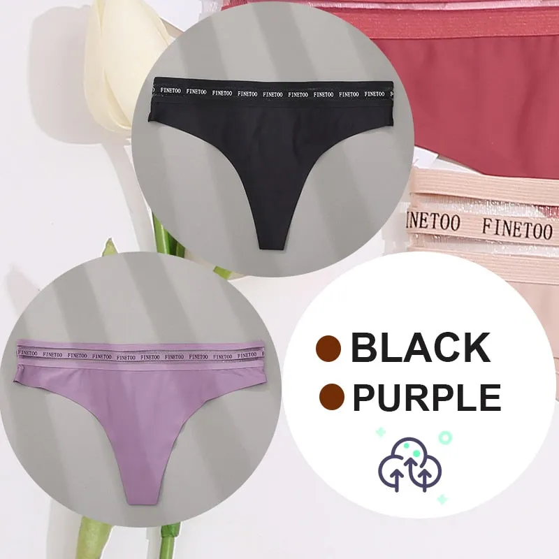 2 Pack Seamless G-string Soft Panties 7 Colors Patchwork Underwear Thongs Lingerie Briefs