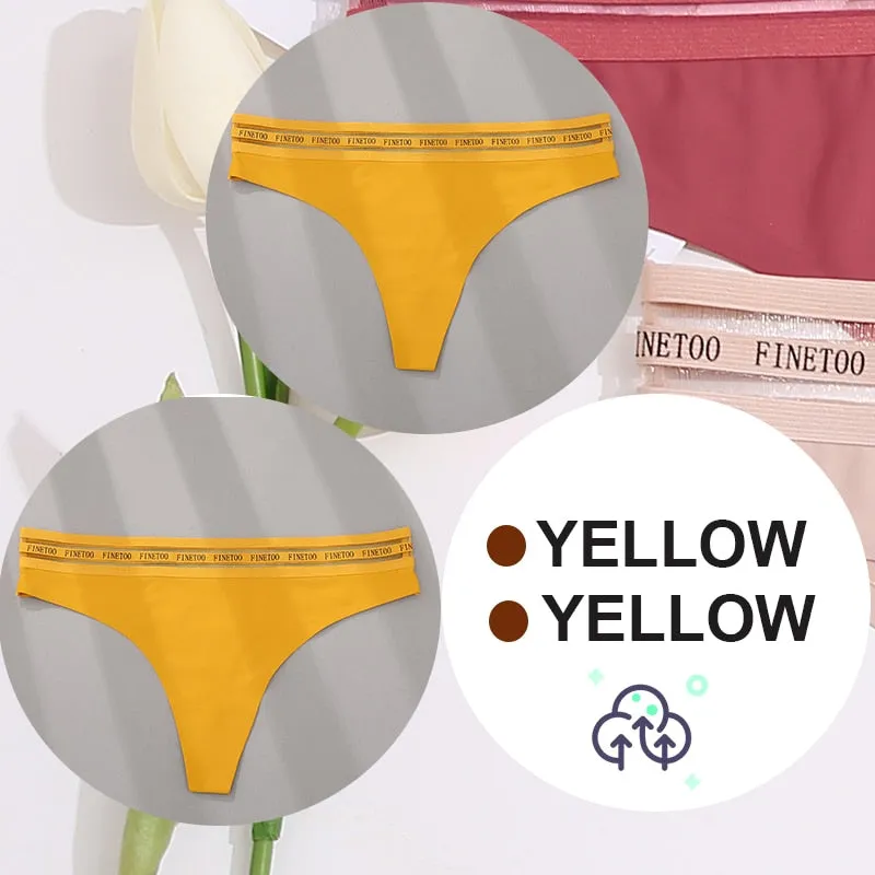 2 Pack Seamless G-string Soft Panties 7 Colors Patchwork Underwear Thongs Lingerie Briefs