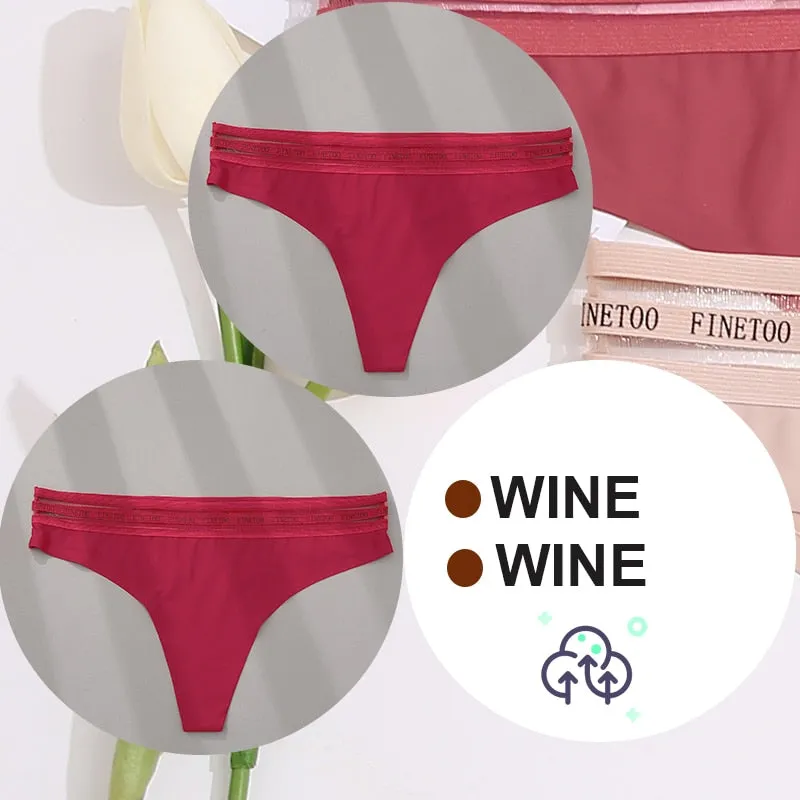 2 Pack Seamless G-string Soft Panties 7 Colors Patchwork Underwear Thongs Lingerie Briefs