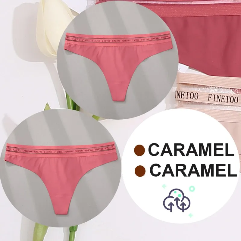 2 Pack Seamless G-string Soft Panties 7 Colors Patchwork Underwear Thongs Lingerie Briefs