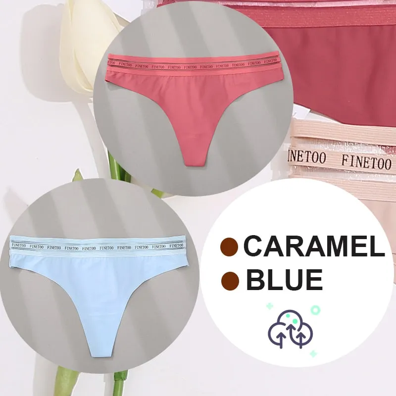 2 Pack Seamless G-string Soft Panties 7 Colors Patchwork Underwear Thongs Lingerie Briefs