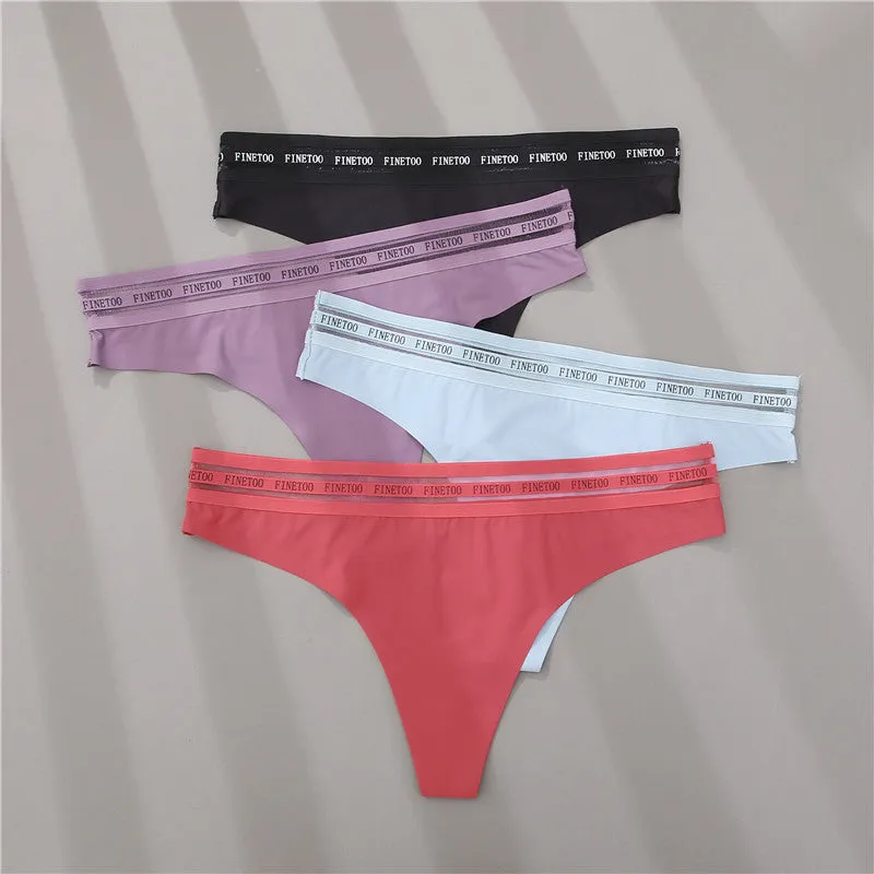 2 Pack Seamless G-string Soft Panties 7 Colors Patchwork Underwear Thongs Lingerie Briefs