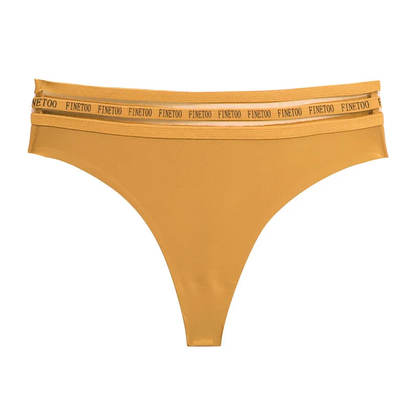 2 Pack Seamless G-string Soft Panties 7 Colors Patchwork Underwear Thongs Lingerie Briefs