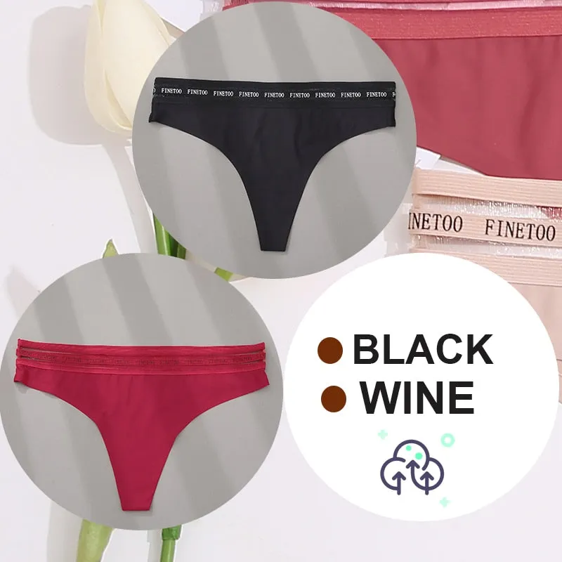 2 Pack Seamless G-string Soft Panties 7 Colors Patchwork Underwear Thongs Lingerie Briefs