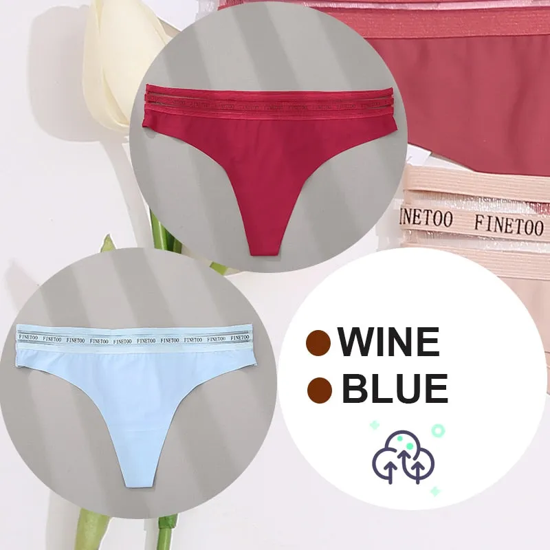 2 Pack Seamless G-string Soft Panties 7 Colors Patchwork Underwear Thongs Lingerie Briefs