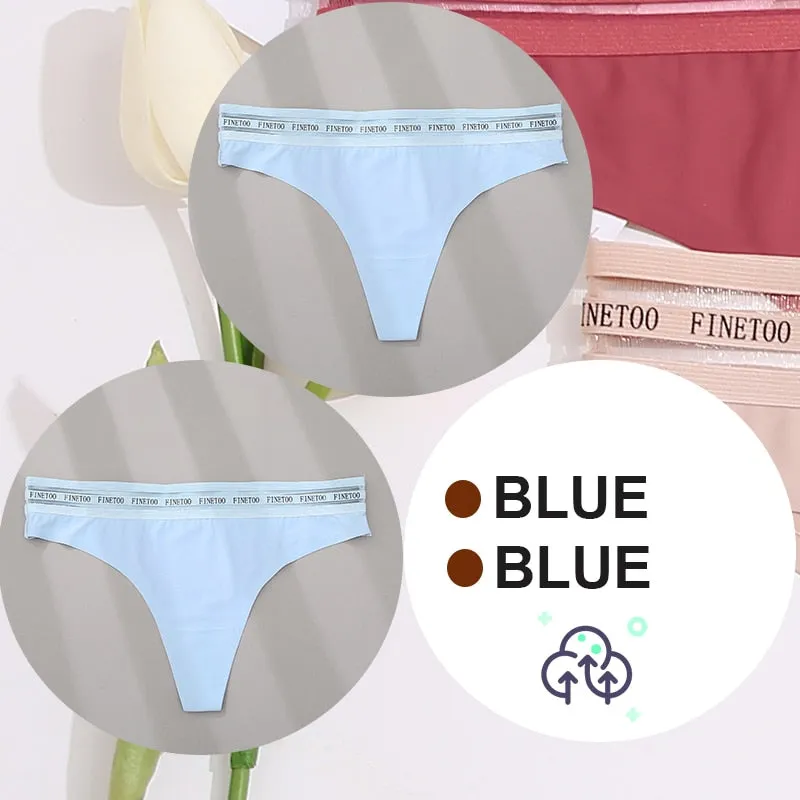 2 Pack Seamless G-string Soft Panties 7 Colors Patchwork Underwear Thongs Lingerie Briefs
