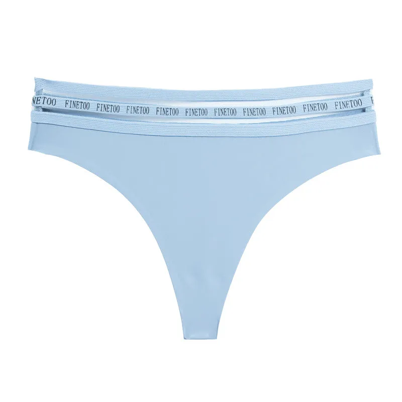 2 Pack Seamless G-string Soft Panties 7 Colors Patchwork Underwear Thongs Lingerie Briefs