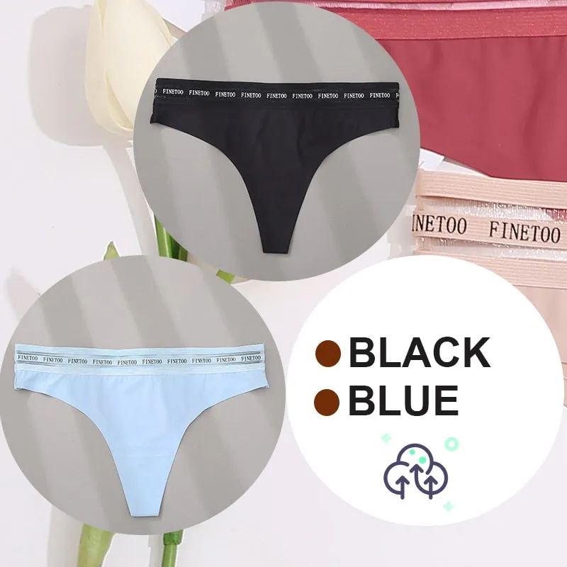 2 Pack Seamless G-string Soft Panties 7 Colors Patchwork Underwear Thongs Lingerie Briefs