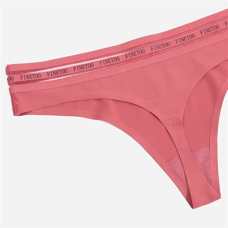 2 Pack Seamless G-string Soft Panties 7 Colors Patchwork Underwear Thongs Lingerie Briefs