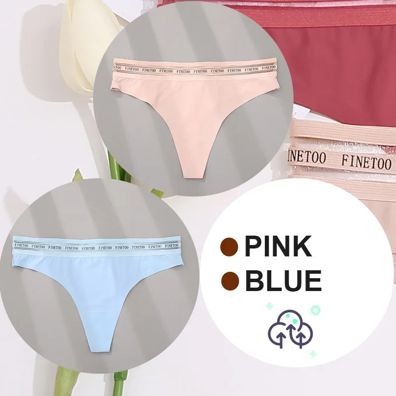 2 Pack Seamless G-string Soft Panties 7 Colors Patchwork Underwear Thongs Lingerie Briefs