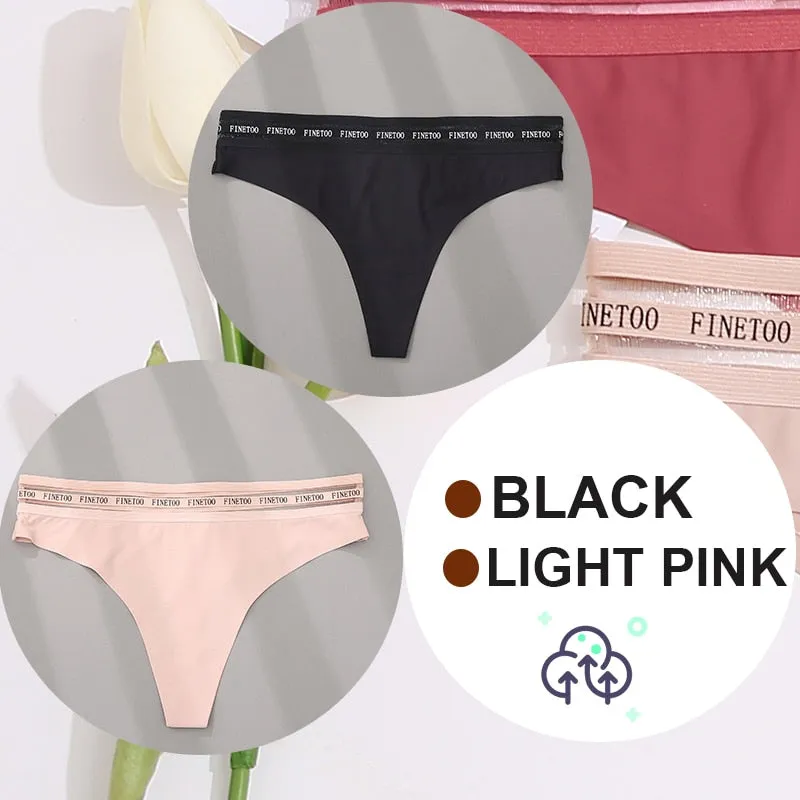 2 Pack Seamless G-string Soft Panties 7 Colors Patchwork Underwear Thongs Lingerie Briefs