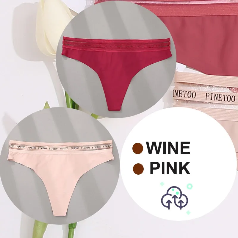 2 Pack Seamless G-string Soft Panties 7 Colors Patchwork Underwear Thongs Lingerie Briefs