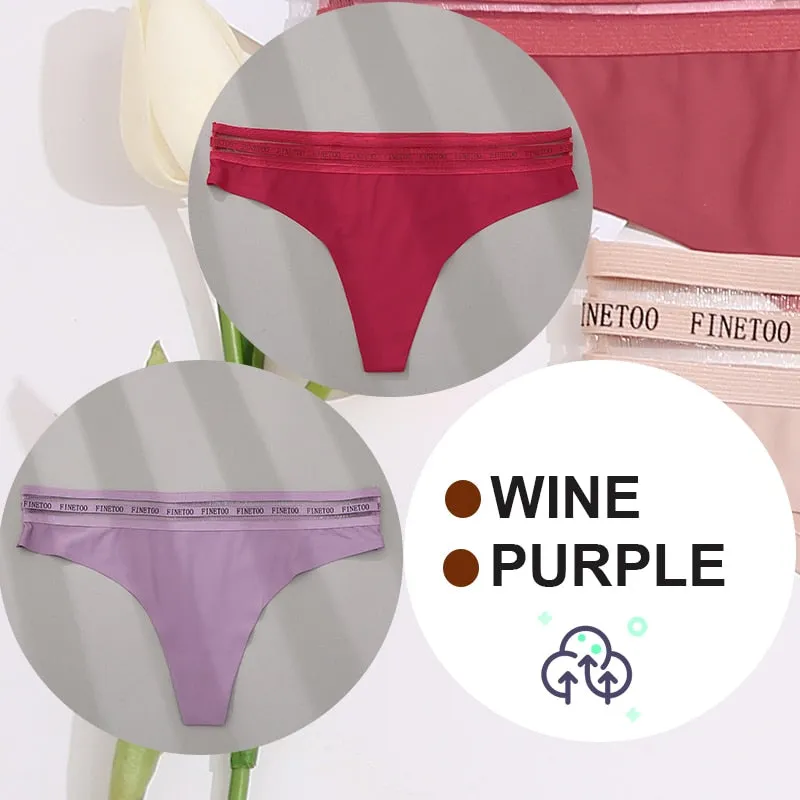 2 Pack Seamless G-string Soft Panties 7 Colors Patchwork Underwear Thongs Lingerie Briefs