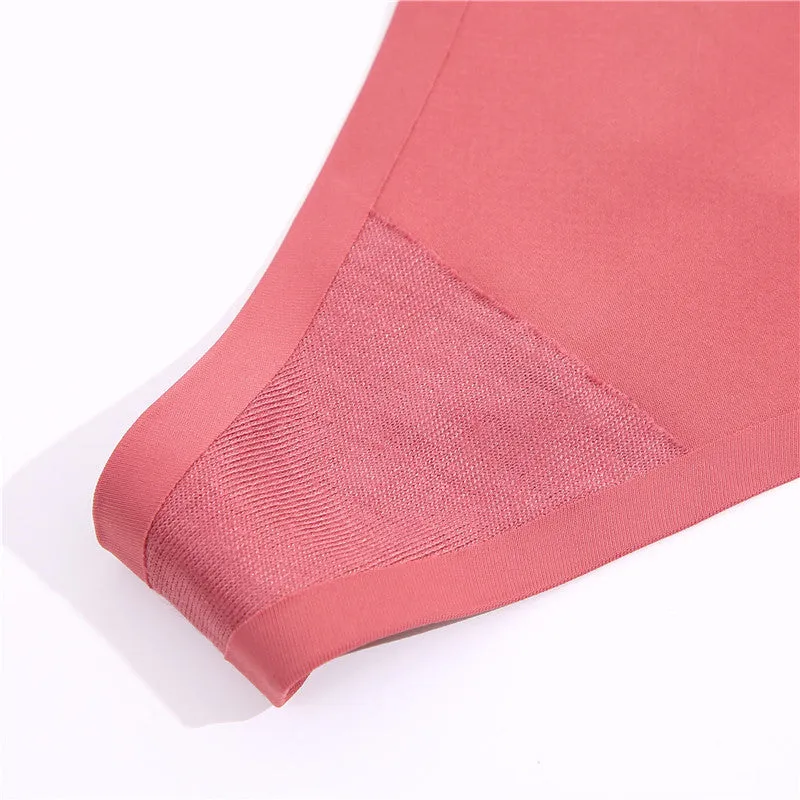 2 Pack Seamless G-string Soft Panties 7 Colors Patchwork Underwear Thongs Lingerie Briefs