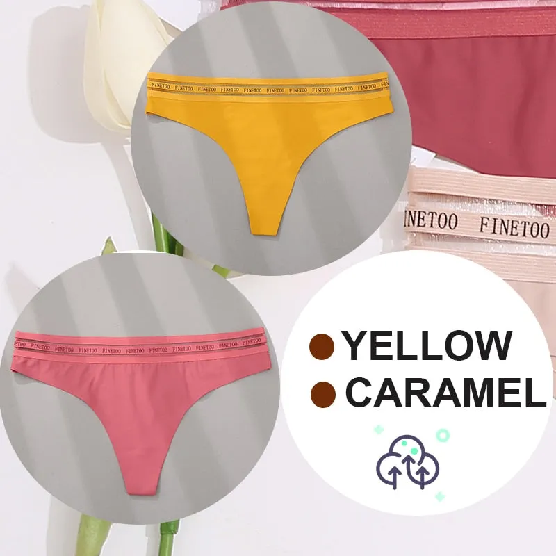 2 Pack Seamless G-string Soft Panties 7 Colors Patchwork Underwear Thongs Lingerie Briefs