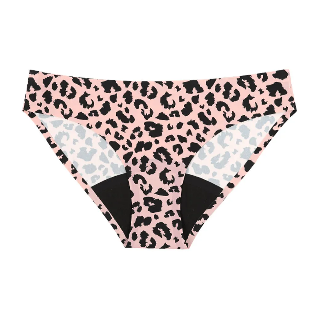 3 Pack Seamless Period Panties Bikini Leopard Print - Moderate Flow