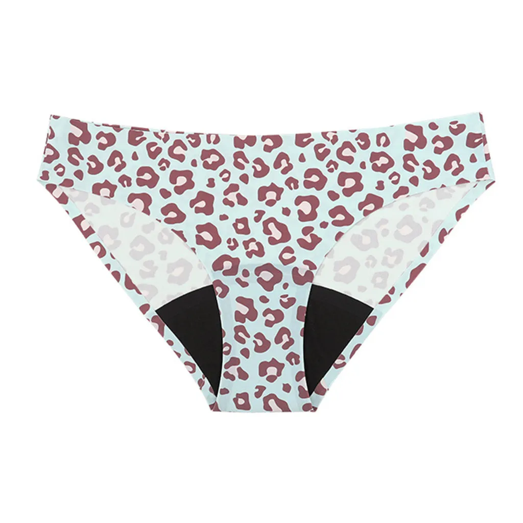3 Pack Seamless Period Panties Bikini Leopard Print - Moderate Flow