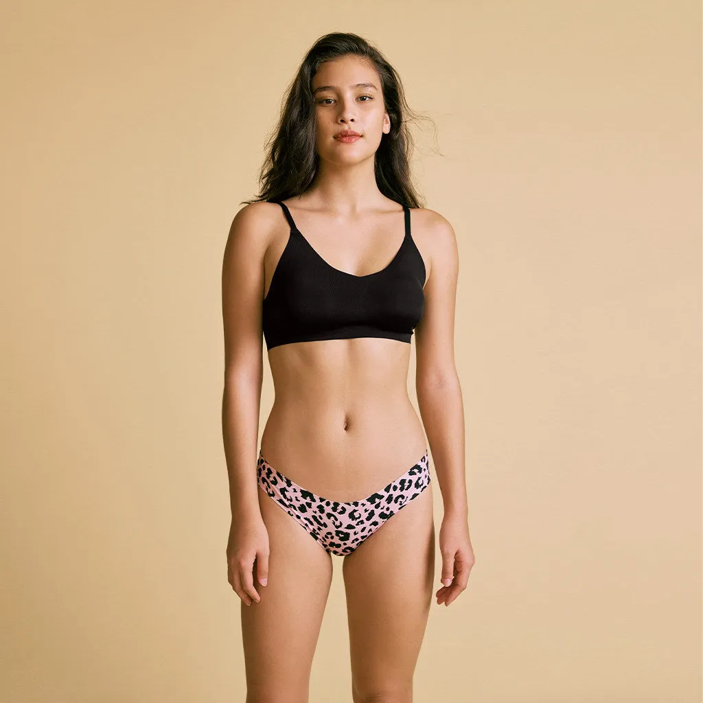 3 Pack Seamless Period Panties Bikini Leopard Print - Moderate Flow