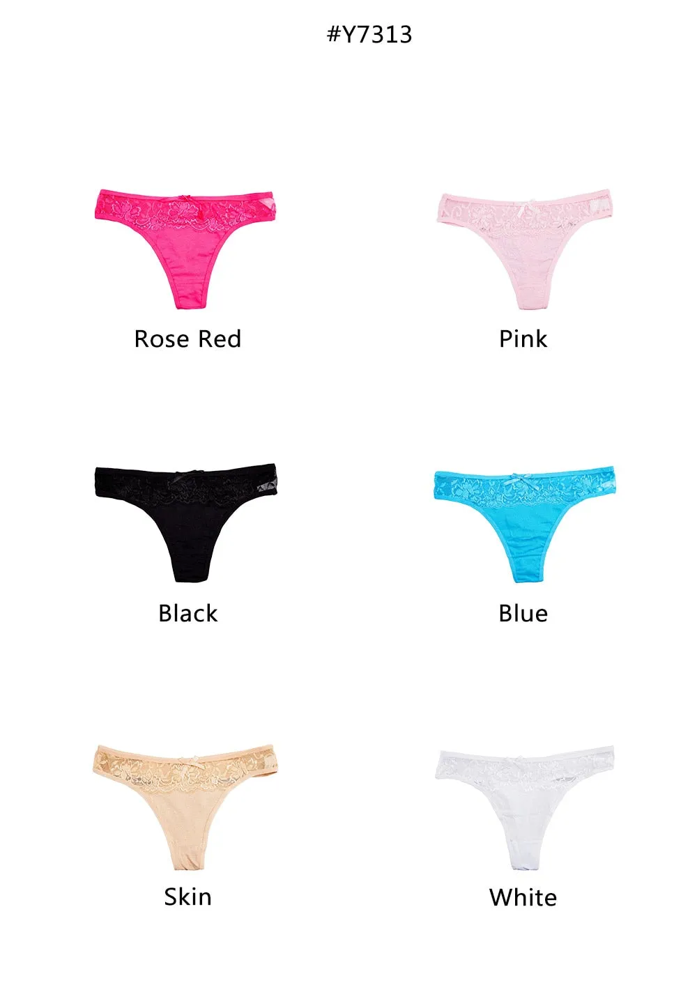 3 Pack Thongs and G Strings Sexy Lace Transparent Panties Cotton Seamless Underwear Briefs