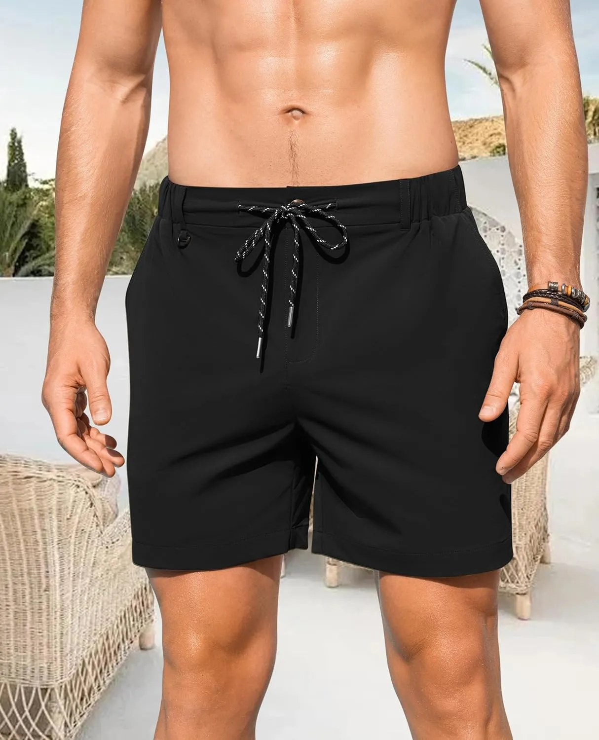 5 Inch Inseam Shorts for Men Short Golf Shorts Mens Casual Dry Fit Hybrid Trunks Athletic Fit Running Stretch