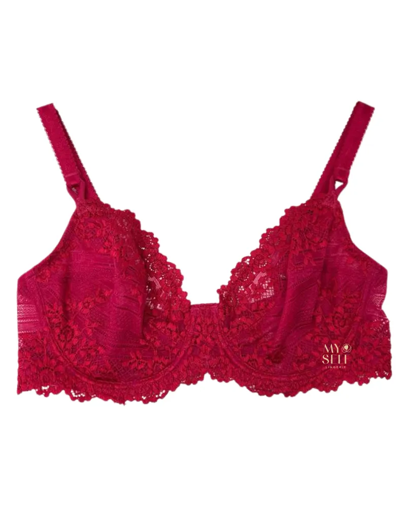 65191 Embrace Lace Persian Red Underwire Bra