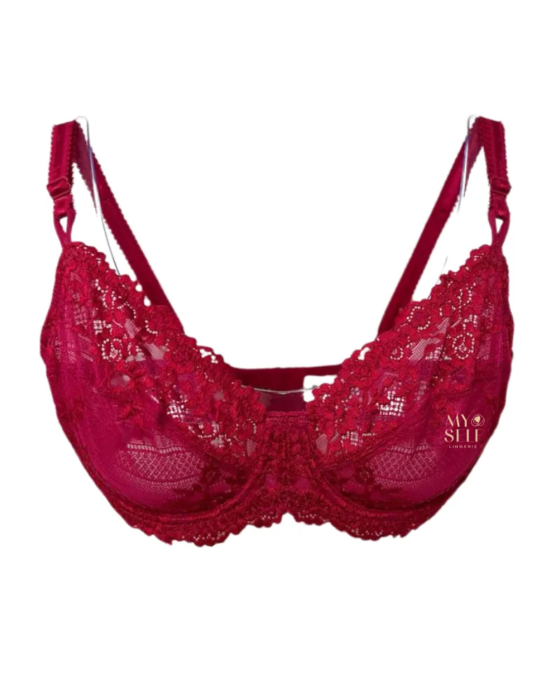 65191 Embrace Lace Persian Red Underwire Bra