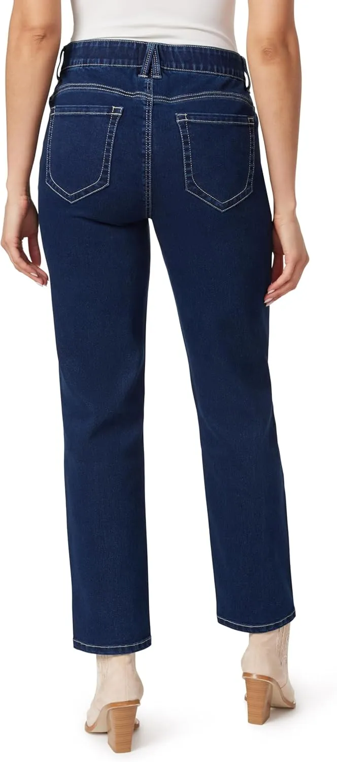 Angels Forever Young Women's 360 Sculpt Mid-Rise Straight Ankle Jeans