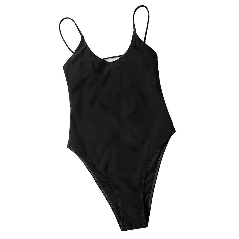Backless Cross Rope Adjustable One-Piece Swimsuit