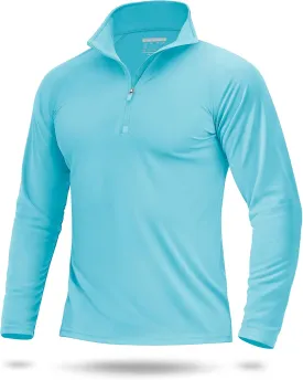 Boladeci Men's UPF 50  Sun Shirts 1/4 Zip Long Sleeve SPF UV Protection Lightweight Quick Dry Quarter Zip Golf Shirts