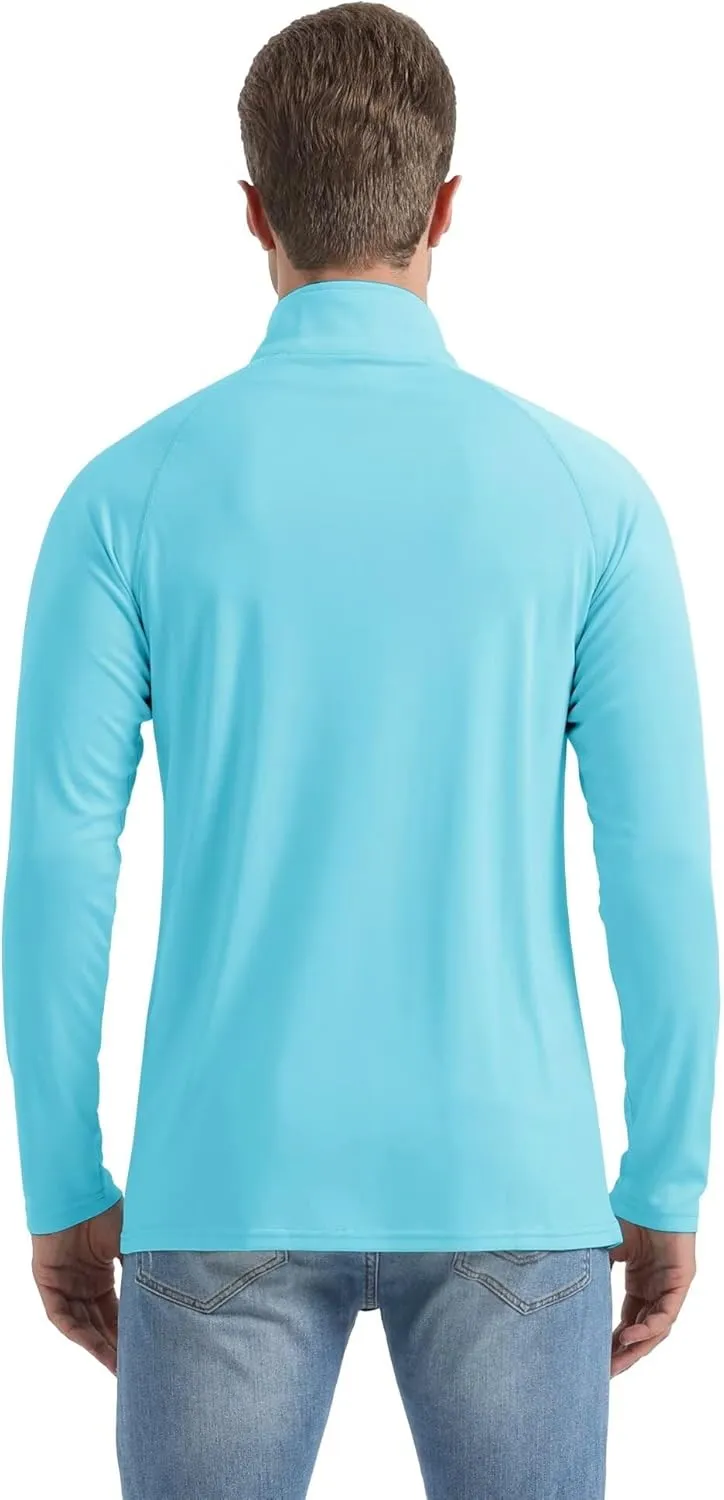 Boladeci Men's UPF 50  Sun Shirts 1/4 Zip Long Sleeve SPF UV Protection Lightweight Quick Dry Quarter Zip Golf Shirts