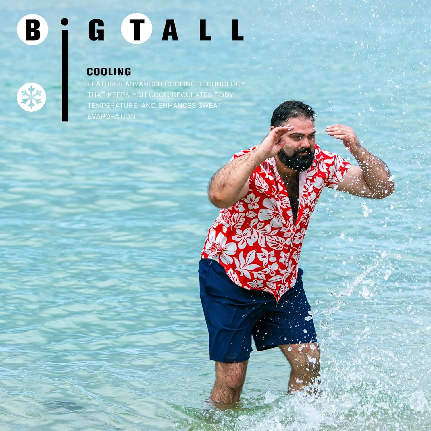 BRISIRA Big and Tall Hawaiian Shirts for Men Button Down Short Sleeves Shirts Beach Tropical Aloha Shirt with Pocket LT-6XLT
