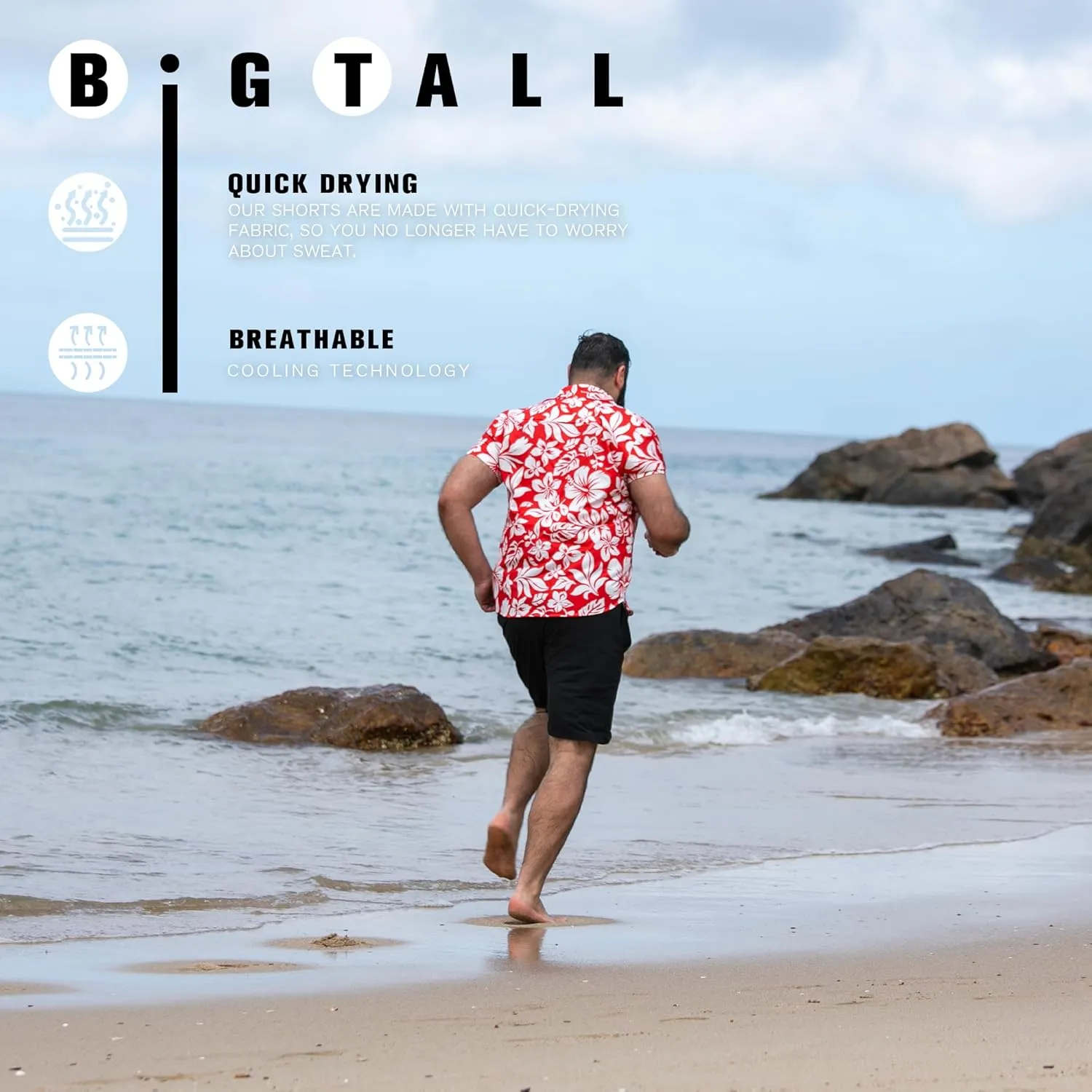 BRISIRA Big and Tall Hawaiian Shirts for Men Button Down Short Sleeves Shirts Beach Tropical Aloha Shirt with Pocket LT-6XLT