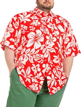 BRISIRA Big and Tall Hawaiian Shirts for Men Button Down Short Sleeves Shirts Beach Tropical Aloha Shirt with Pocket LT-6XLT