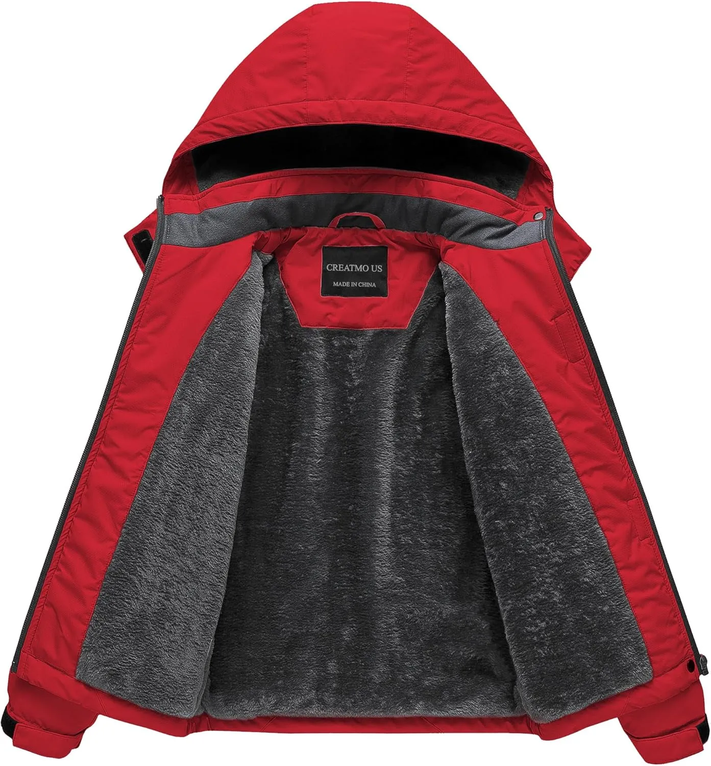 CREATMO US Girl's Waterproof Ski Jacket Warm Winter Snow Coat Windproof Snowboarding Rain Jacket