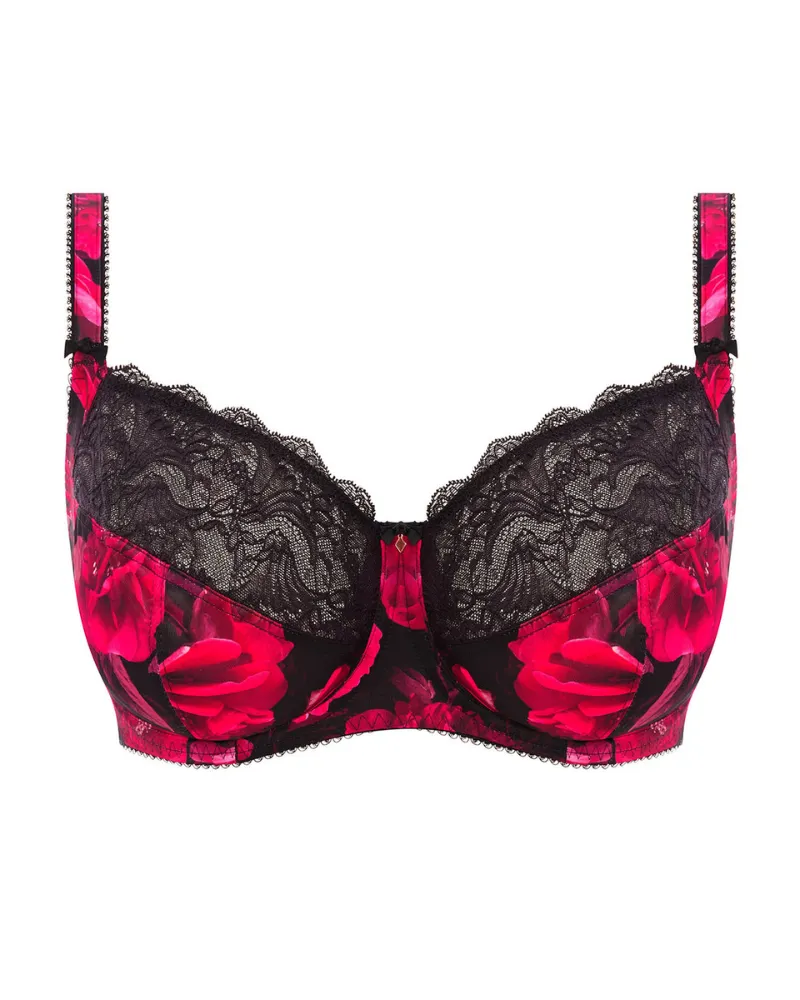 FK101501NOR Noir Lucia Red Floral Underwire Bra