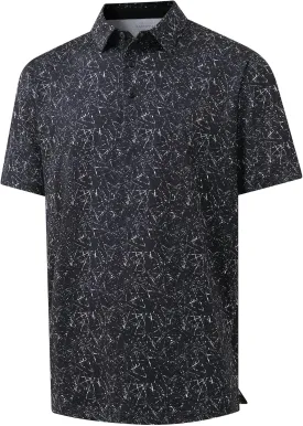 Golf Polo Shirts for Men - Print Moisture Wicking Quick Dry Short Sleeve Collared Polo Shirts for Golf Tennis Wear