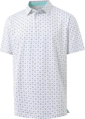 Golf Polo Shirts for Men - Print Moisture Wicking Quick Dry Short Sleeve Collared Polo Shirts for Golf Tennis Wear