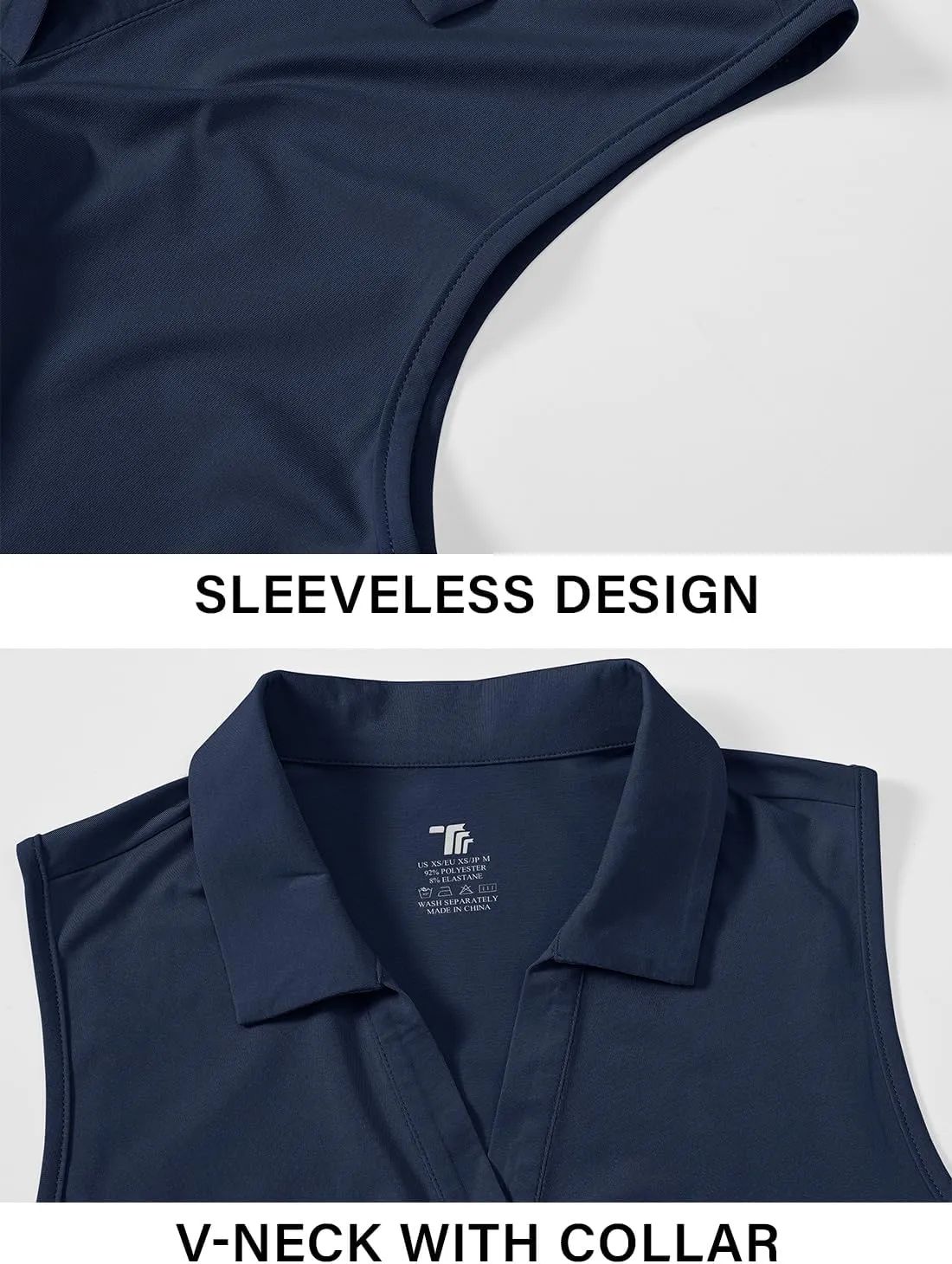 Gopune Women's Sleeveless Golf Shirts Quick Dry Lightweight UPF 50  Tennis Polo Shirts Collared V-Neck Tank Tops