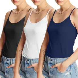 Hanes Women's Cami with Built-in Shelf Bra, Stretch Cotton Camisole, Adjustable Straps
