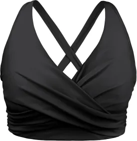Hilor Women's Underwire Bikini Tops Push Up Criss Cross Swim Top Swimsuit Sexy V Neck Bikini Bathing Suit Top Only